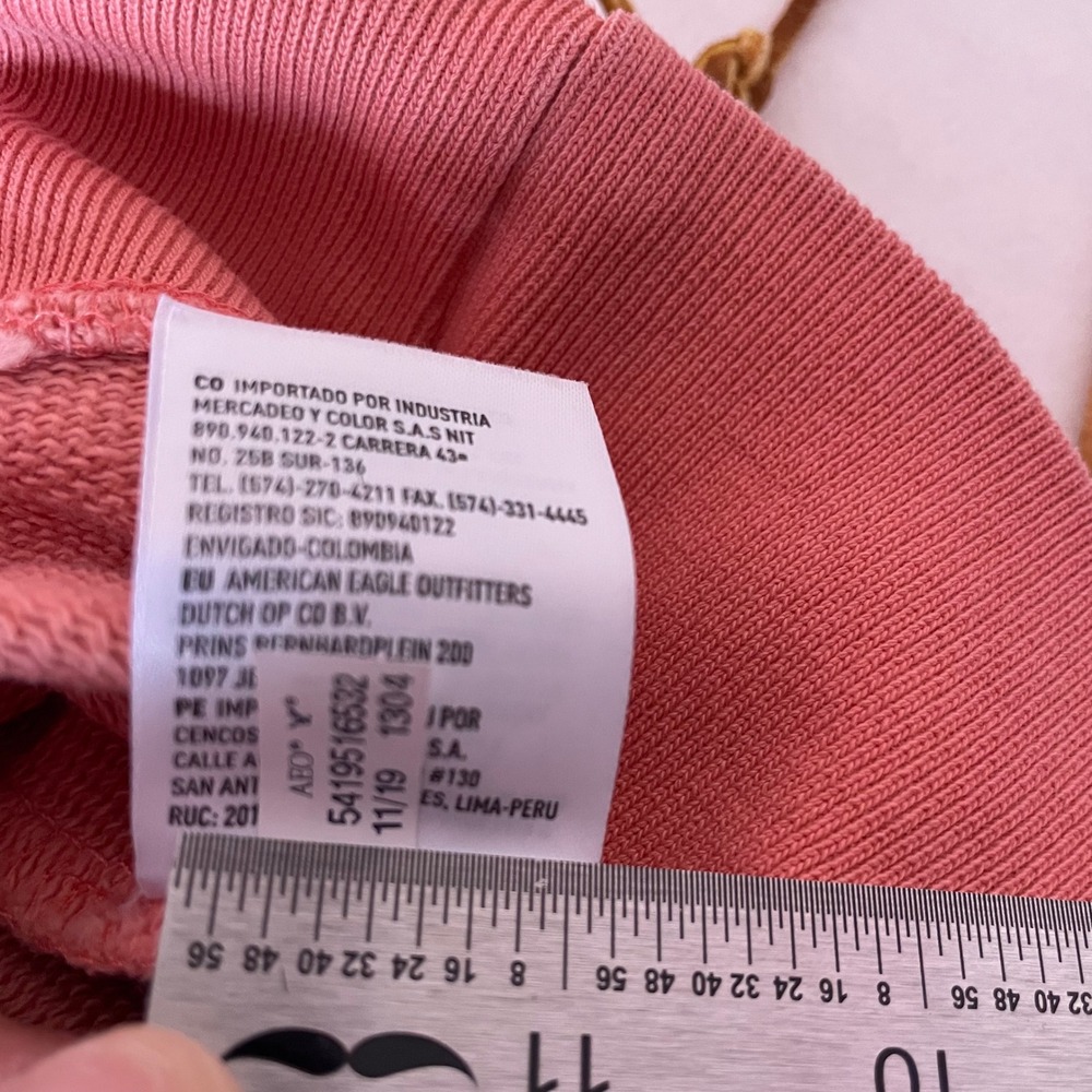 American Eagle Mens XXL Coral Pink 100% Cotton Pullover Hoodie Sweatshirt NWOT - Picture 13 of 13